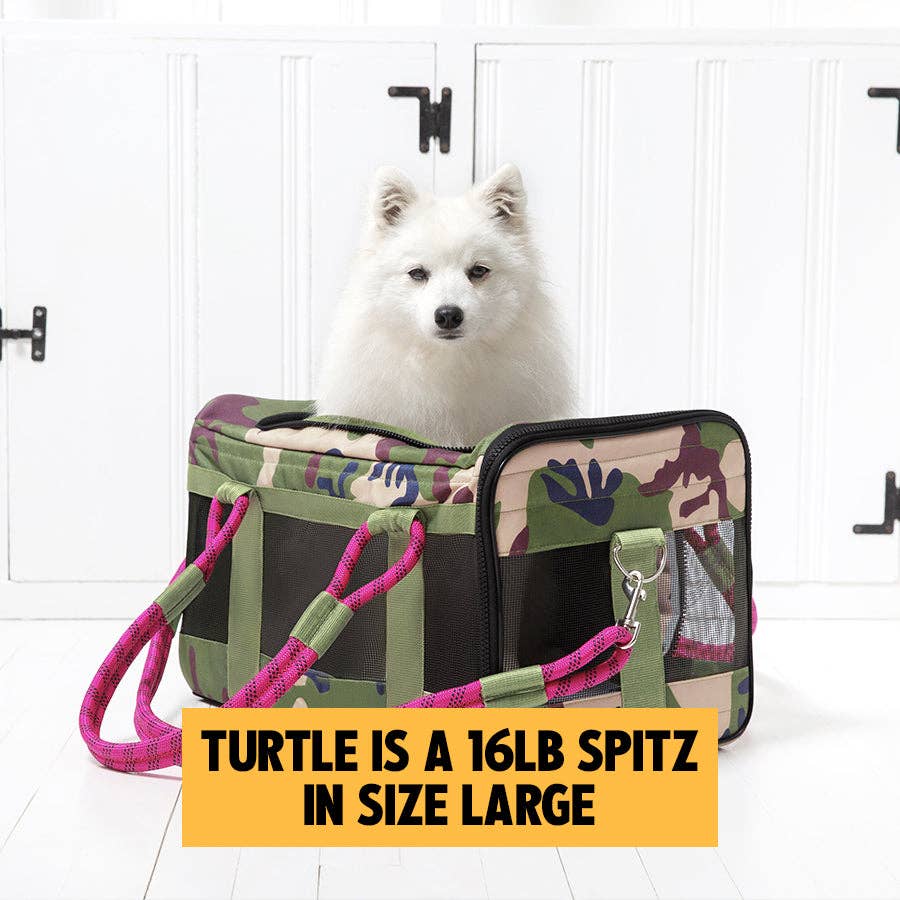 ROVERLUND - OUT-OF-OFFICE PET CARRIER PRO EDITION: BLACK CAMO / BLACK / LARGE - UP TO 25LBS